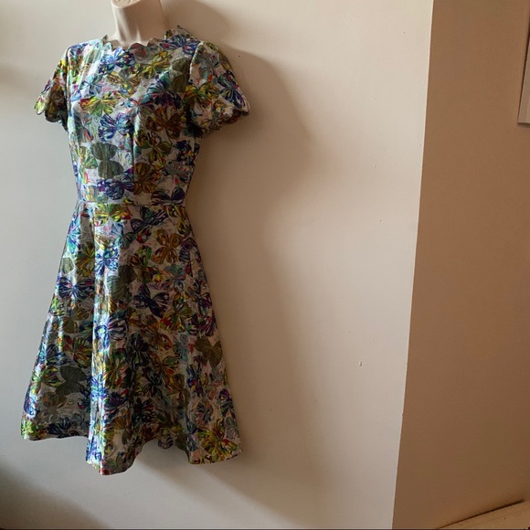 Psychedelic 60s butterfly fit and flare dress (pp) - Picture 4 of 9